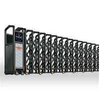 Cancello retrattile in acciaio inox con azionamento elettrico